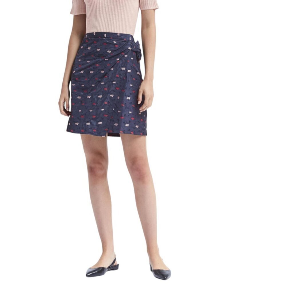 Banana Republic Navy Knot Wrap Skirt, 10